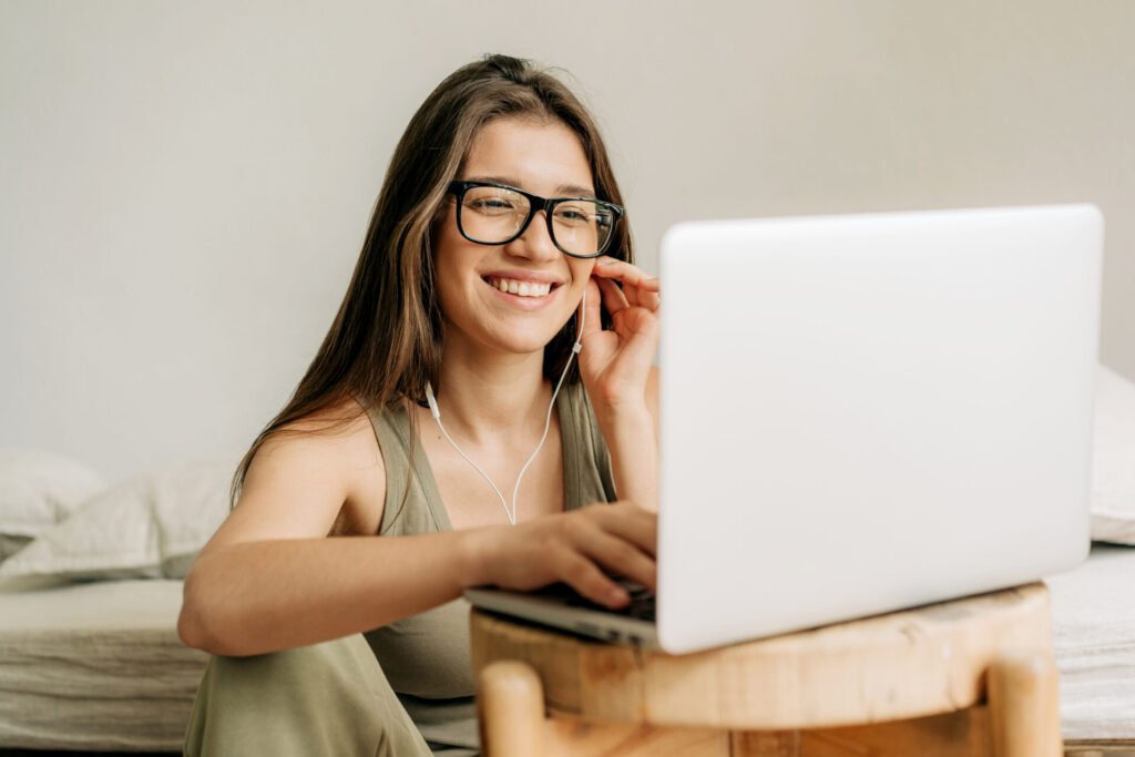 freelancer woman at online meeting using laptop an 2022 10 20 01 13 46 utc